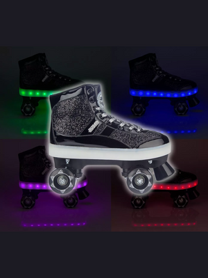 NIJDAM ROLLER SKATES FLASHING GLITTER AND GLAMOUR