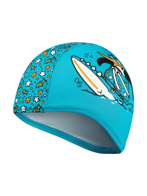 SPEEDO PRINTED POLYESTER CAP CHIMA AZURE BLUE / FLURO GREEN