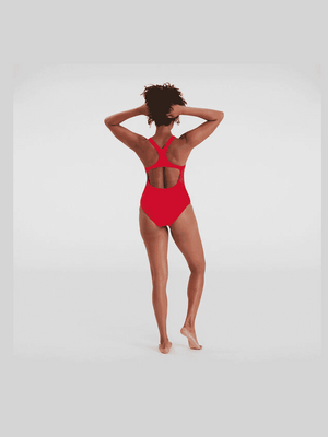 SPEEDO WOMENS ENDURANCE+ MEDALIST FED RED