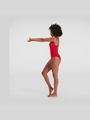 SPEEDO WOMENS ENDURANCE+ MEDALIST FED RED