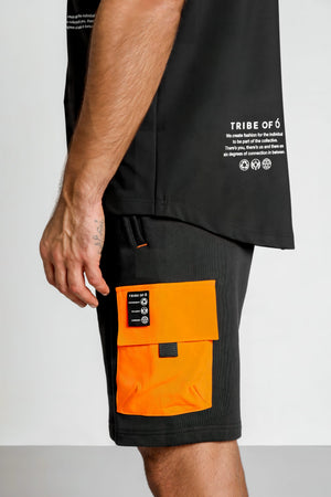 TRIBE OF 6 BABYLON GRAPHIC CARGO SHORTS