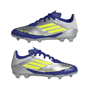 ADIDAS F50 LEAGUE FG/MG J SILVMT/SYELLO/LUCBLU