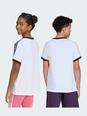 ADIDAS 3 STRIPE TEE WHITE/BLACK