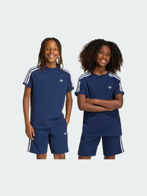ADIDAS 3 STRIPE TEE NINDIG/WHITE