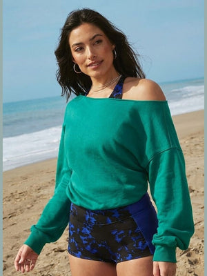 FABLETICS YEAR ROUND TERRY OFF SHOULDER SWEATSHIRT