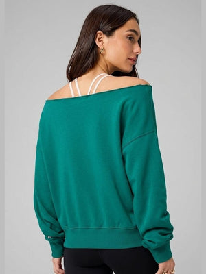 FABLETICS YEAR ROUND TERRY OFF SHOULDER SWEATSHIRT