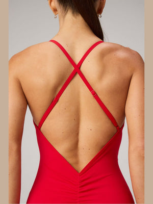 FABLETICS BOOTY SCRUNCH PURELUXE V-BACK JUMPSUIT 4"