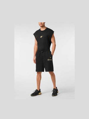PLEIN SPORT SHORT CARGO PANTS LAMINATED