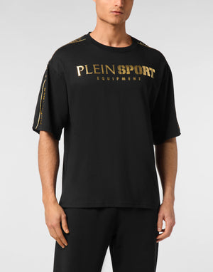 PLEIN SPORT T-SHIRT ROUND NECK SS LAMINATED