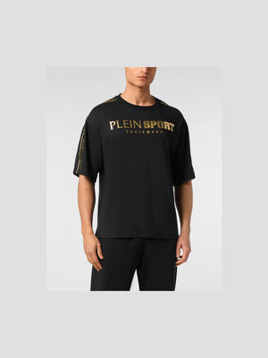 PLEIN SPORT T-SHIRT ROUND NECK SS LAMINATED