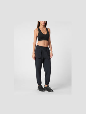 PLEIN SPORT NYLON STRETCH HIGH WAISTED JOGGING PANTS
