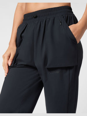 PLEIN SPORT NYLON STRETCH HIGH WAISTED JOGGING PANTS