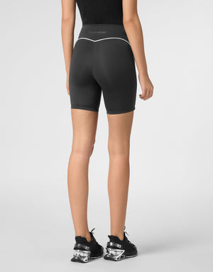 PLEIN SPORT SILKY SOFT PIPING BIKER SHORTS