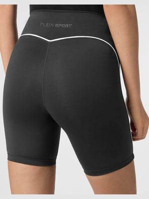 PLEIN SPORT SILKY SOFT PIPING BIKER SHORTS