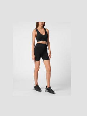 PLEIN SPORT SEAMLESS MICRO BIKER SHORTS LOGO