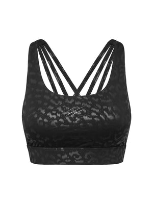 PLEIN SPORT BLACK LEOPARD SPORT BRA