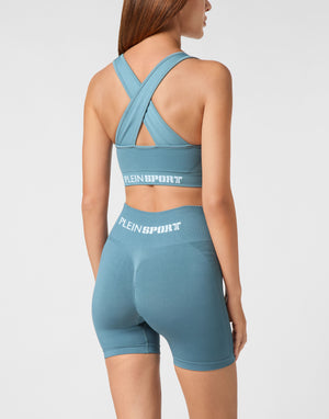 PLEIN SPORT SEAMLESS WIDE STRAPS SPORT BRA LOGO
