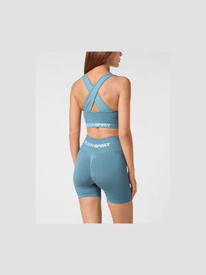 PLEIN SPORT SEAMLESS WIDE STRAPS SPORT BRA LOGO