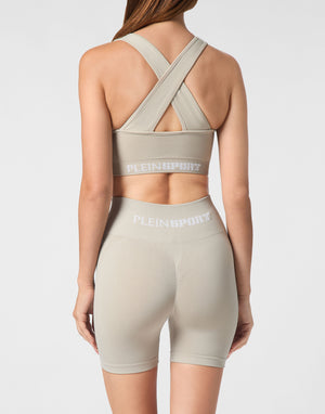 PLEIN SPORT SEAMLESS WIDE STRAPS SPORT BRA LOGO