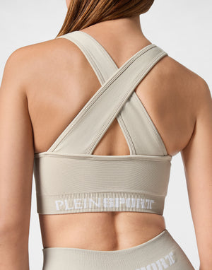 PLEIN SPORT SEAMLESS WIDE STRAPS SPORT BRA LOGO