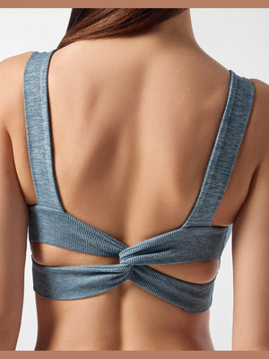 PLEIN SPORT SEAMLESS CROSSED STRAPS SPORT BRA LOGO