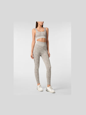 PLEIN SPORT SEAMLESS CROSSED STRAPS SPORT BRA LOGO