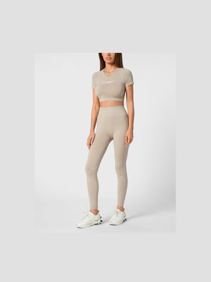 PLEIN SPORT SEAMLESS CROPPED T-SHIRT V-NECK SS LOGO