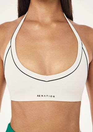P.E NATION LAYBACK HALTER SPORTS BRA