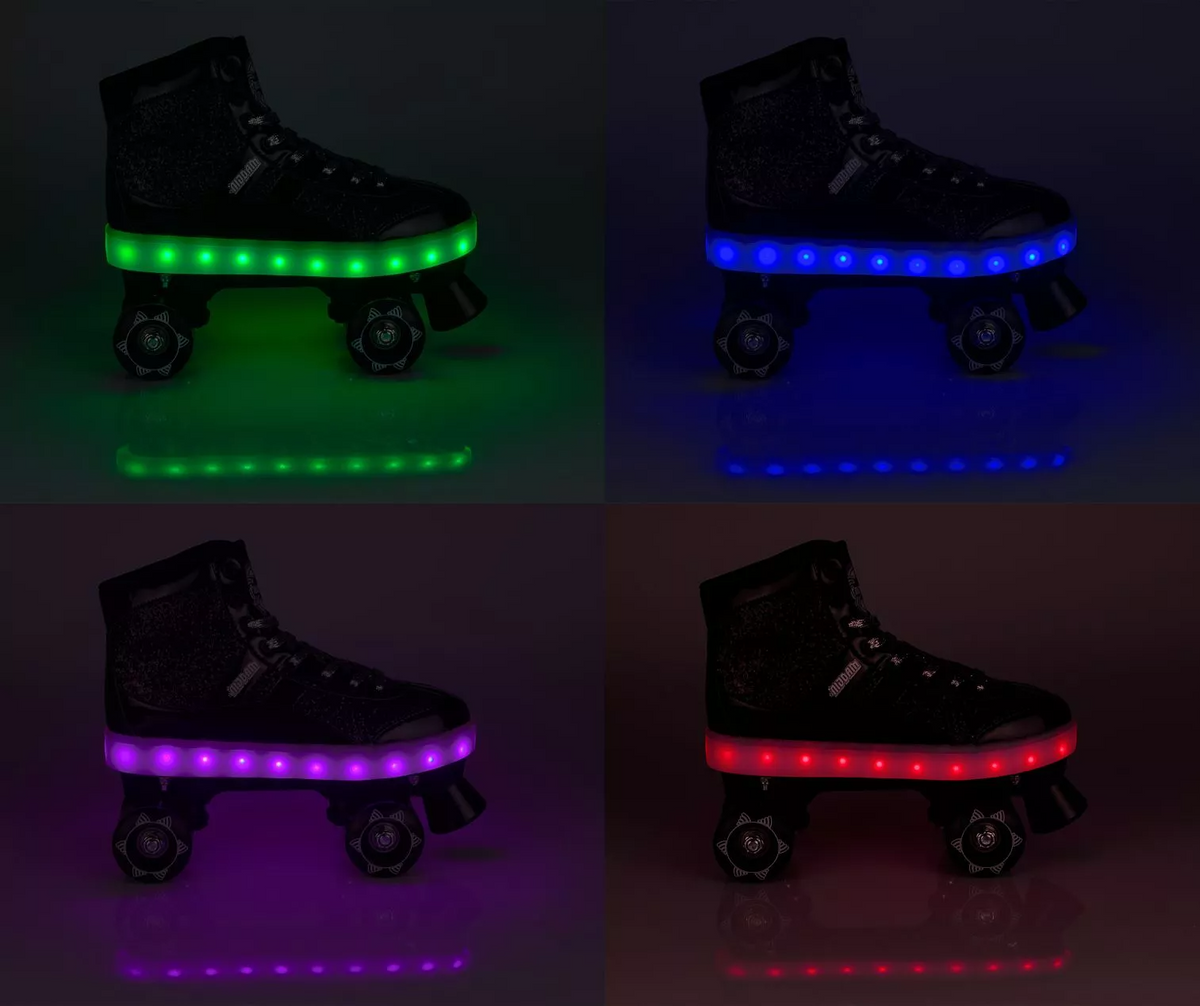 NIJDAM ROLLER SKATES FLASHING GLITTER AND GLAMOUR