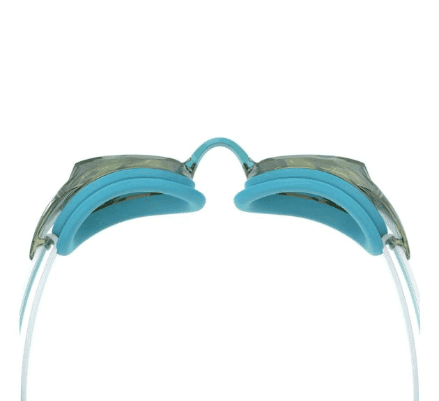 SPEEDO WOMENS VANQUISHER 3.0 MIRRORED BACHELOR BUTTON / CELESTE / GOLD MIRROR