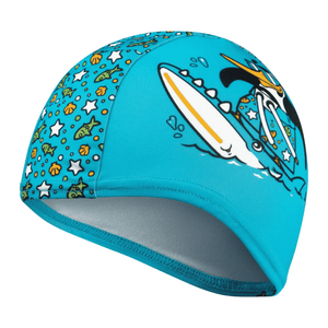 SPEEDO PRINTED POLYESTER CAP CHIMA AZURE BLUE / FLURO GREEN