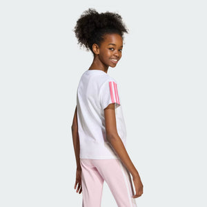 ADIDAS JG 3S TEE 160 WHITE/PNKFUS