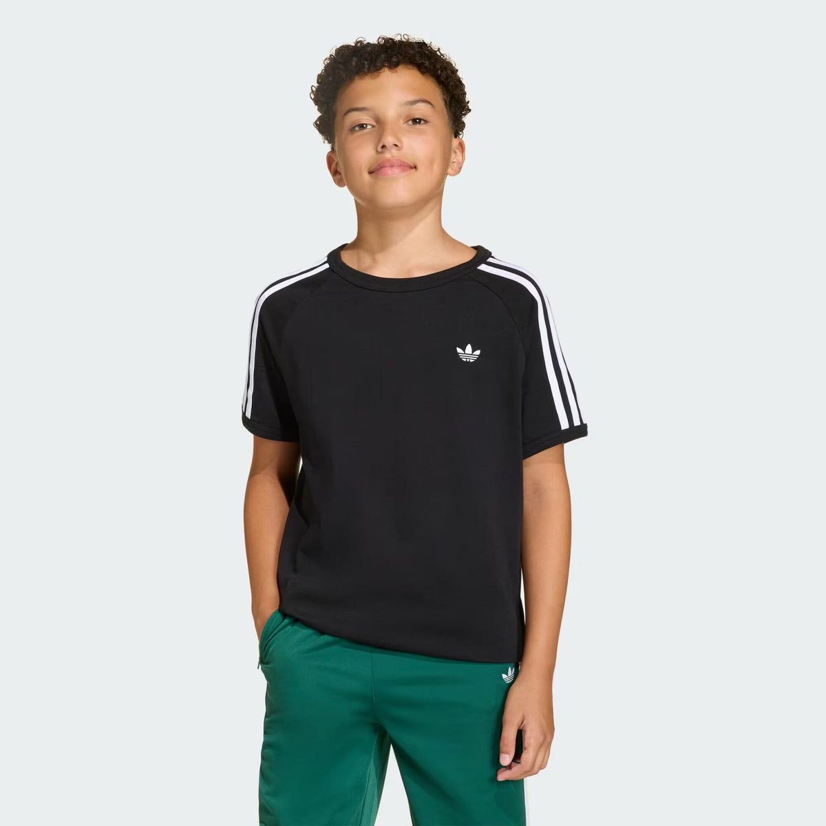 ADIDAS 3 STRIPE TEE BLACK/WHITE