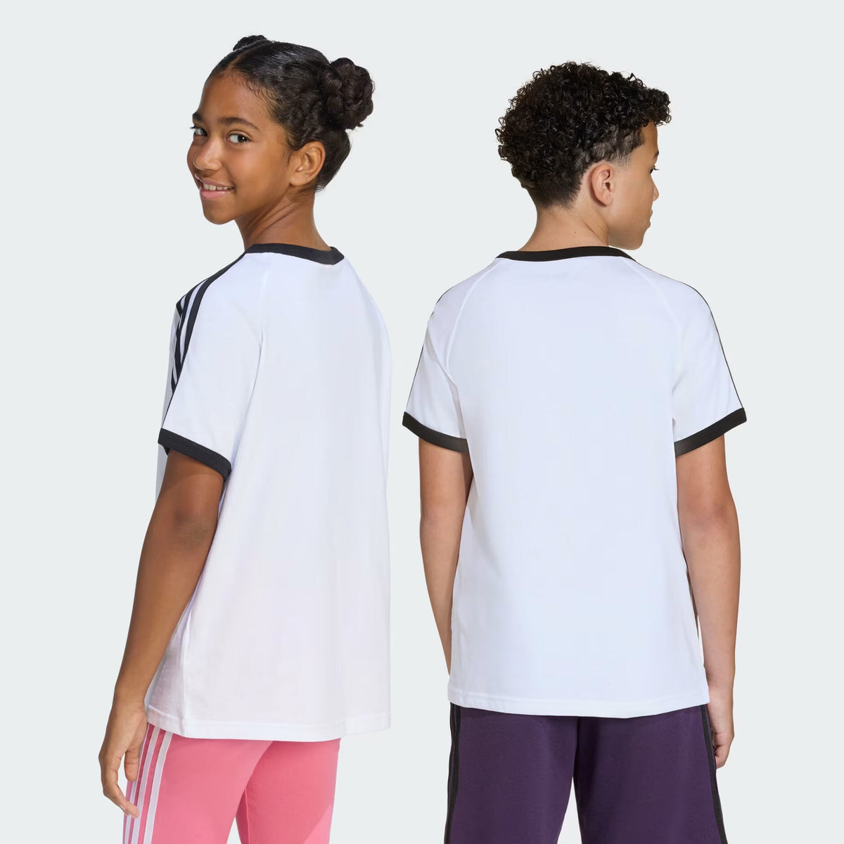 ADIDAS 3 STRIPE TEE WHITE/BLACK