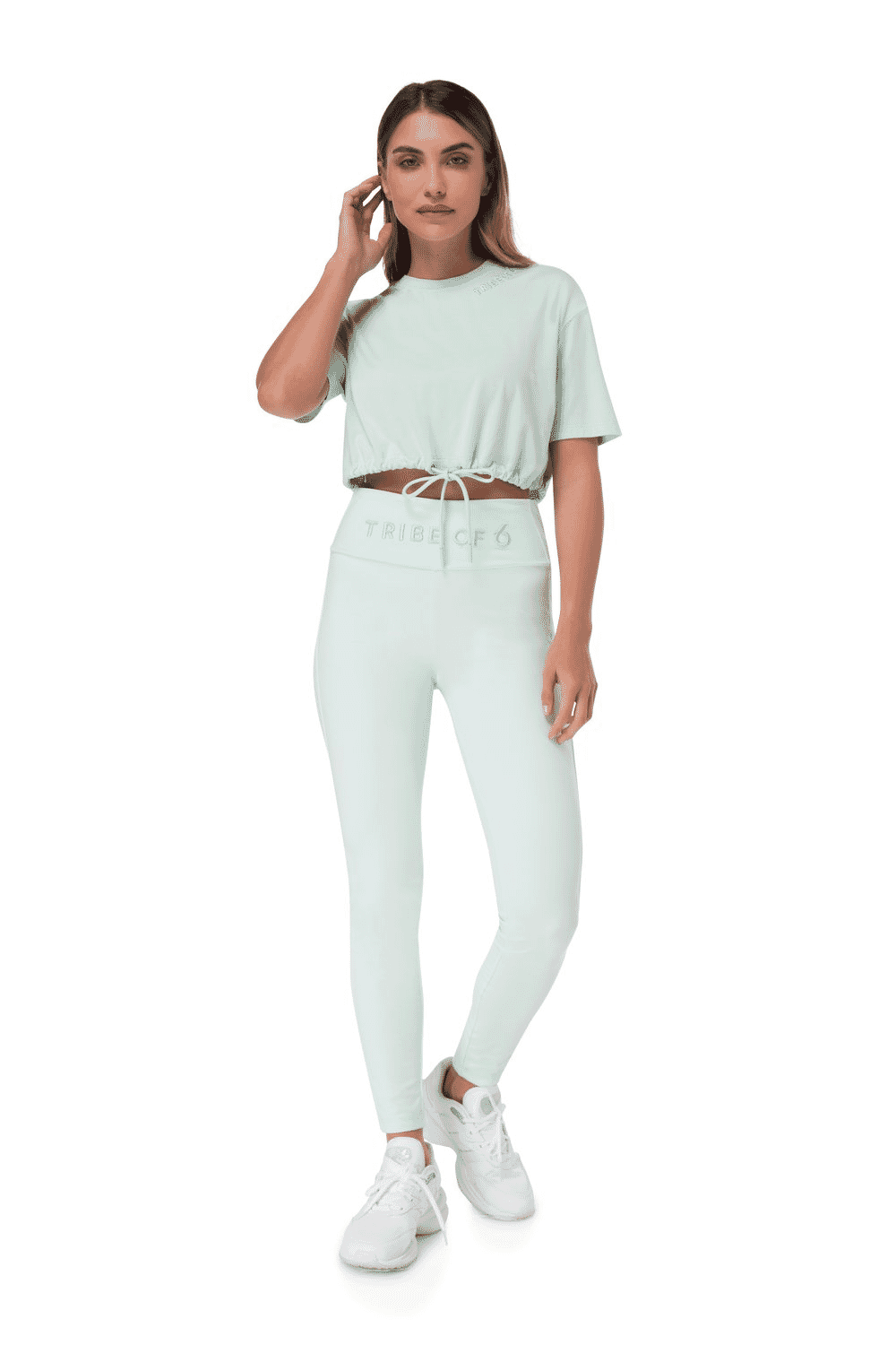 TRIBE OF 6 AZALEA RECYCLED LEGGING WITH EMBROIDERED WAISTBAND
