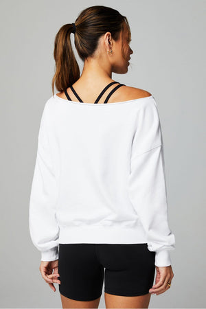 FABLETICS YEAR ROUND TERRY OFF SHOULDER SWEATSHIRT