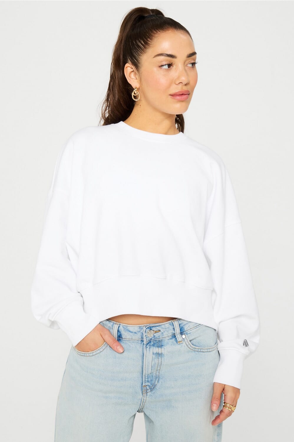 FABLETICS YEAR ROUND TERRY CREW NECK SWEATSHIRT