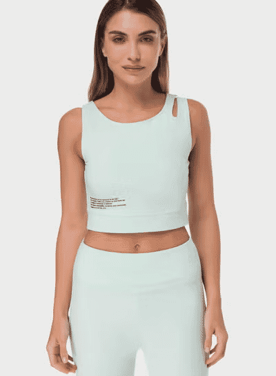 TRIBE OF 6 ALEENA RECYCLED CUT OUT CROP TOP WITH RUBBER PRINT