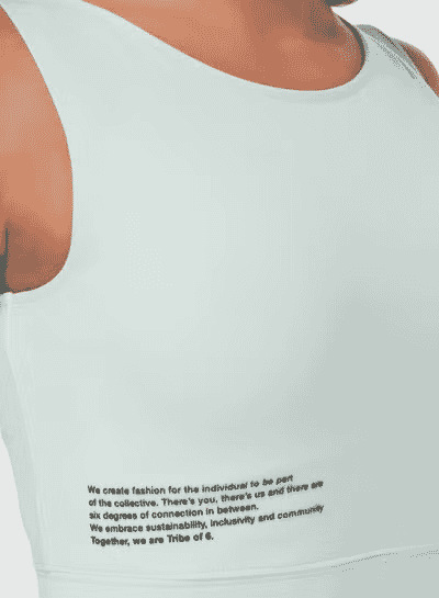 TRIBE OF 6 ALEENA RECYCLED CUT OUT CROP TOP WITH RUBBER PRINT