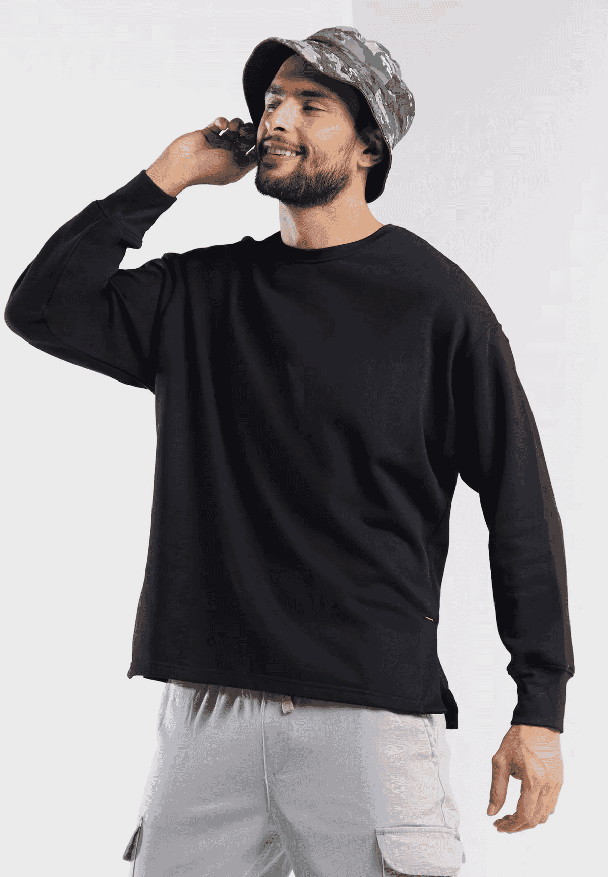 TRIBE OF 6 ACHILLES ORGANIC COTTON  OVERSIZED UNISEX SWEATSHIRT WITH EMBROIDERY
