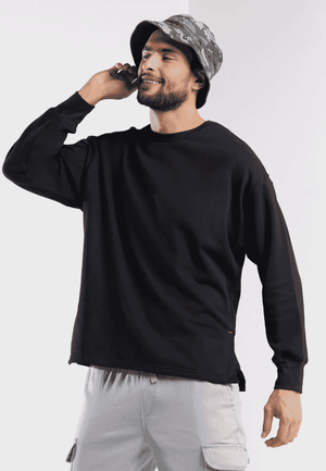 TRIBE OF 6 ACHILLES ORGANIC COTTON  OVERSIZED UNISEX SWEATSHIRT WITH EMBROIDERY