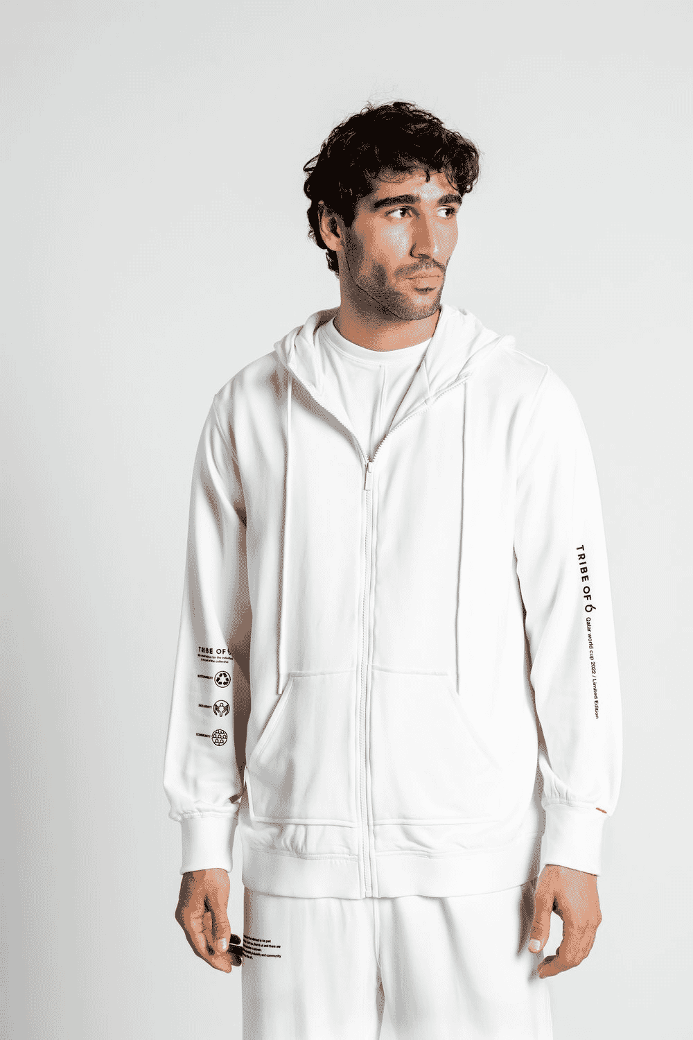 TRIBE OF 6 ANGUS BRUSHED BAMBOO ZIP THROUGH HOODIE