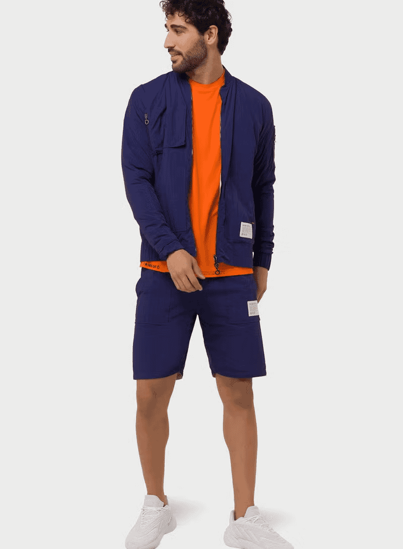 TRIBE OF 6 ACE RECYCLED CRINKLE NYLON BOMBER JACKET