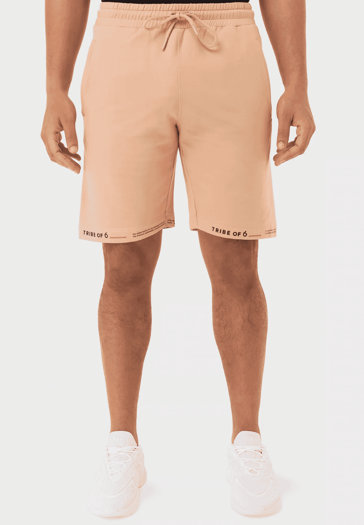TRIBE OF 6 AMOS BRUSHED BAMBOO SHORTS WITH RUBBER PRINTED HEM