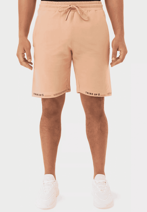 TRIBE OF 6 AMOS BRUSHED BAMBOO SHORTS WITH RUBBER PRINTED HEM