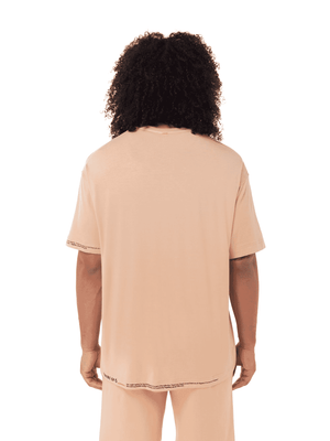 TRIBE OF 6 ALAN BAMBOO OVERSIZED SHORT SLEEVE T-SHIRT WITH RUBBER PRINTED HEM