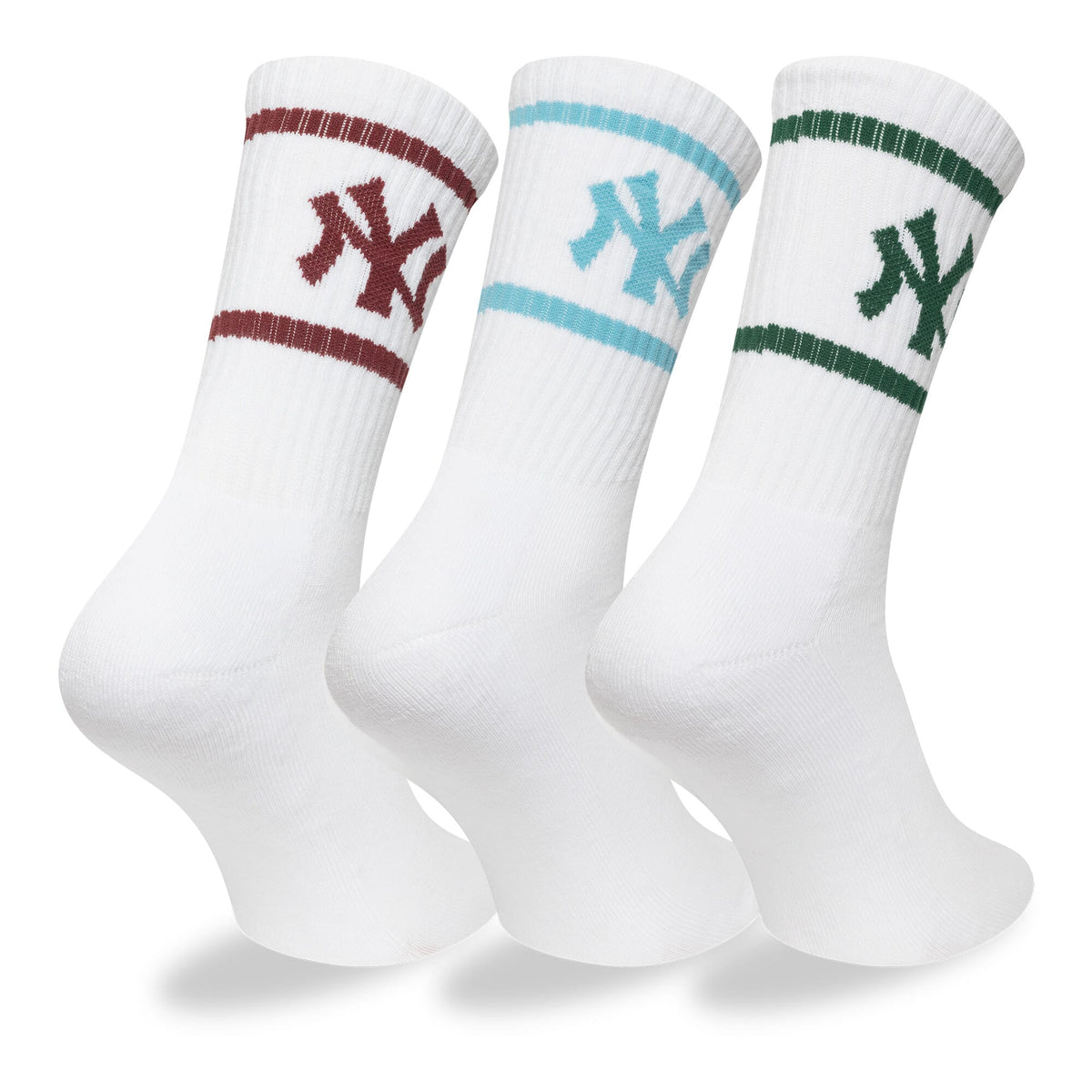 NEW ERA MLB CREW SOCKS 3PK NEYYAN  WHI