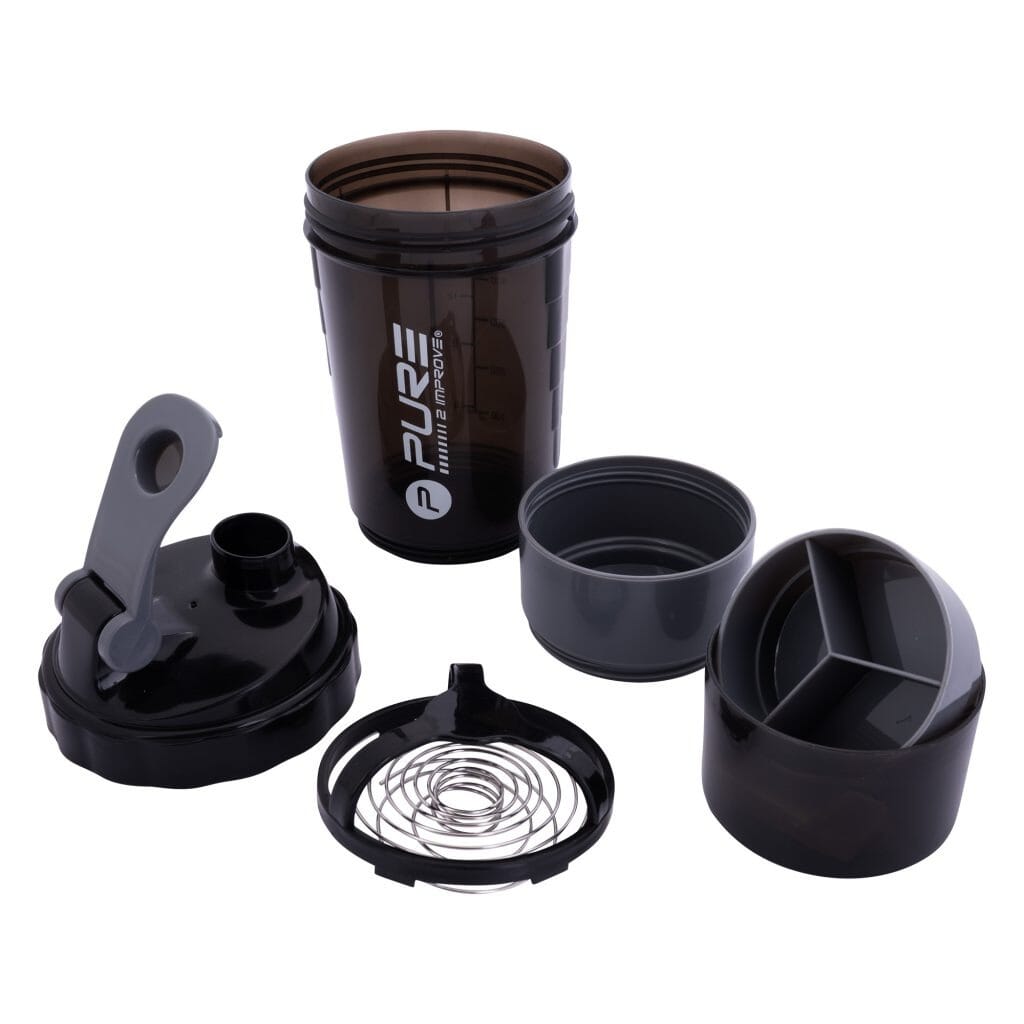 PURE2IMPROVE SHAKER 500ML D GREY BLACK