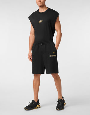 PLEIN SPORT SHORT CARGO PANTS LAMINATED