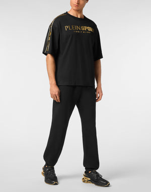 PLEIN SPORT T-SHIRT ROUND NECK SS LAMINATED